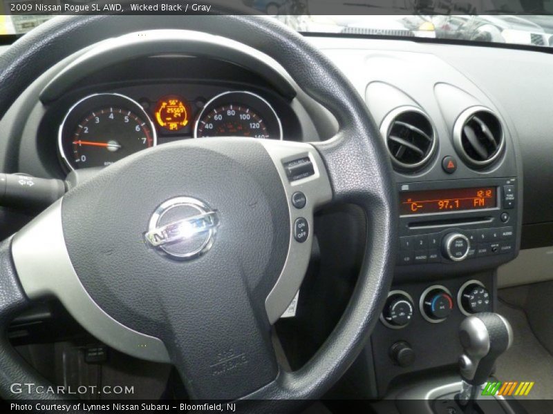 Wicked Black / Gray 2009 Nissan Rogue SL AWD