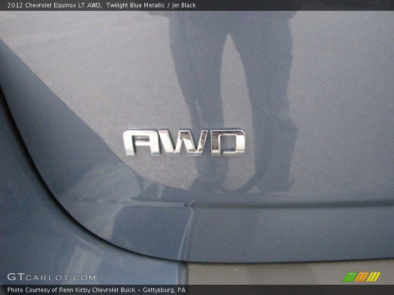 Twilight Blue Metallic / Jet Black 2012 Chevrolet Equinox LT AWD