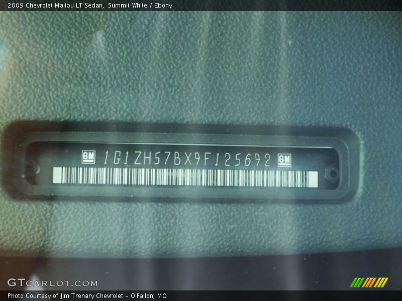 Summit White / Ebony 2009 Chevrolet Malibu LT Sedan