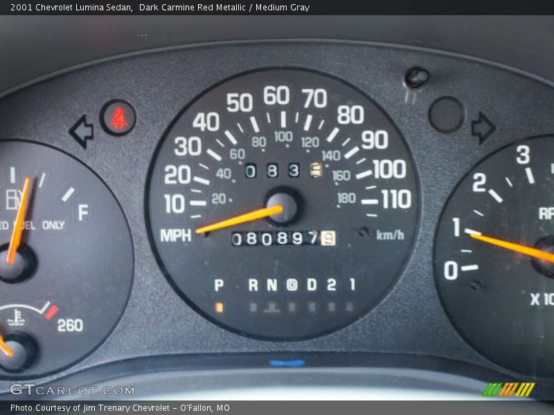 Dark Carmine Red Metallic / Medium Gray 2001 Chevrolet Lumina Sedan