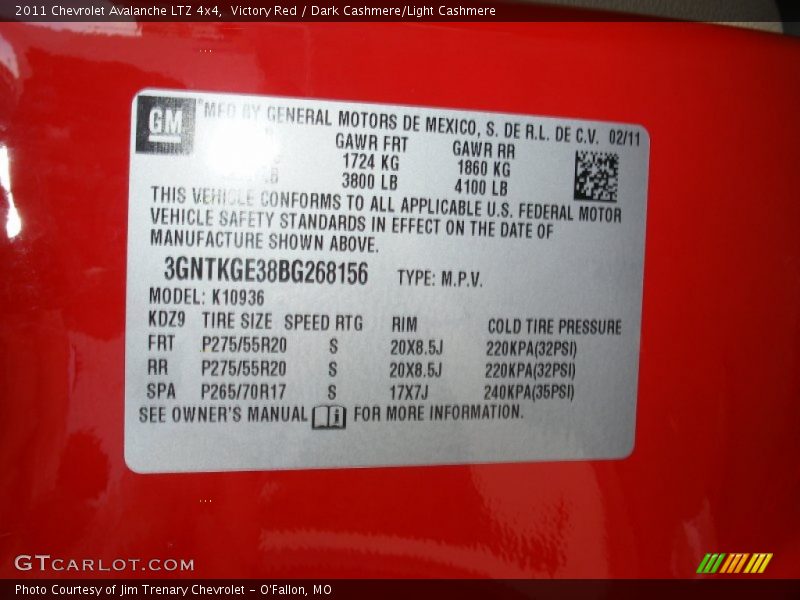 Victory Red / Dark Cashmere/Light Cashmere 2011 Chevrolet Avalanche LTZ 4x4