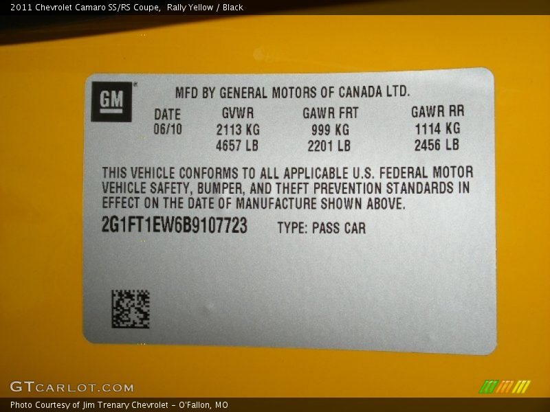 Rally Yellow / Black 2011 Chevrolet Camaro SS/RS Coupe