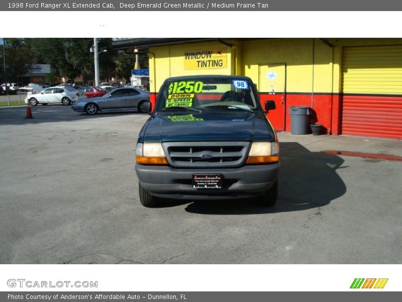 Deep Emerald Green Metallic / Medium Prairie Tan 1998 Ford Ranger XL Extended Cab