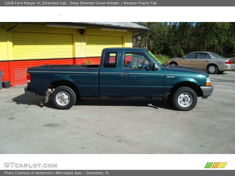 Deep Emerald Green Metallic / Medium Prairie Tan 1998 Ford Ranger XL Extended Cab
