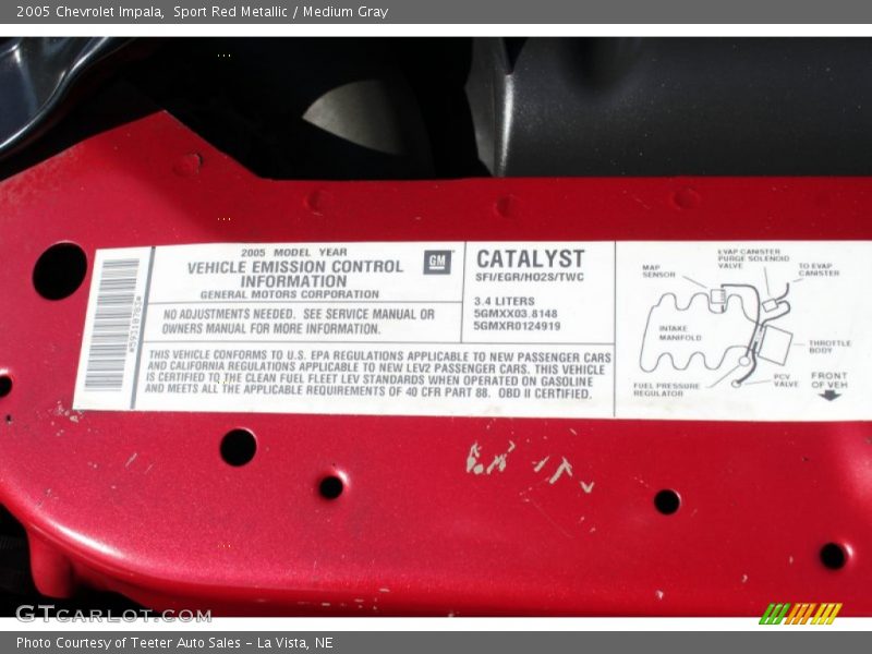 Sport Red Metallic / Medium Gray 2005 Chevrolet Impala