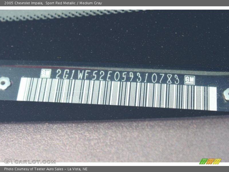 Sport Red Metallic / Medium Gray 2005 Chevrolet Impala