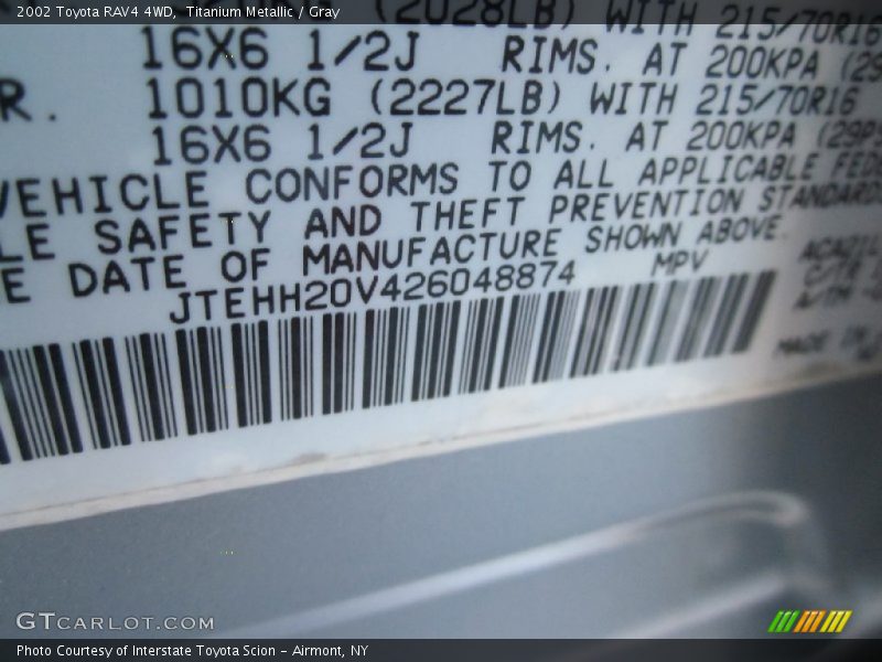 Titanium Metallic / Gray 2002 Toyota RAV4 4WD
