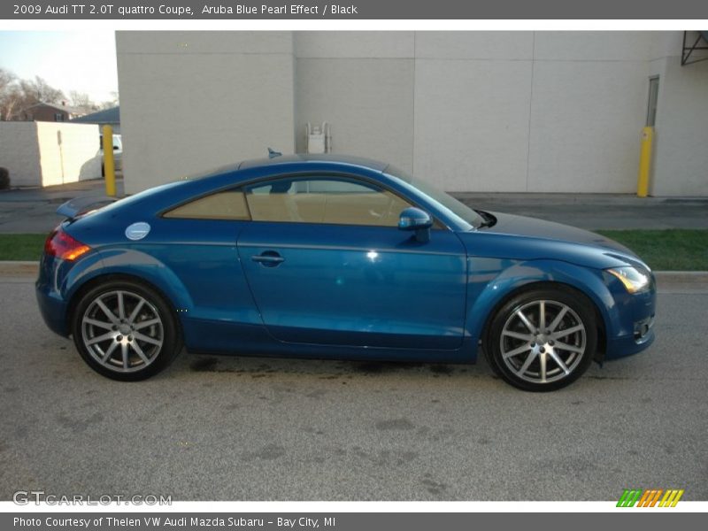 Aruba Blue Pearl Effect / Black 2009 Audi TT 2.0T quattro Coupe