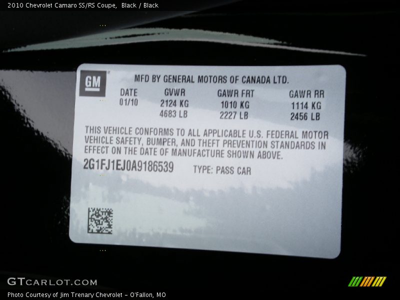 Black / Black 2010 Chevrolet Camaro SS/RS Coupe