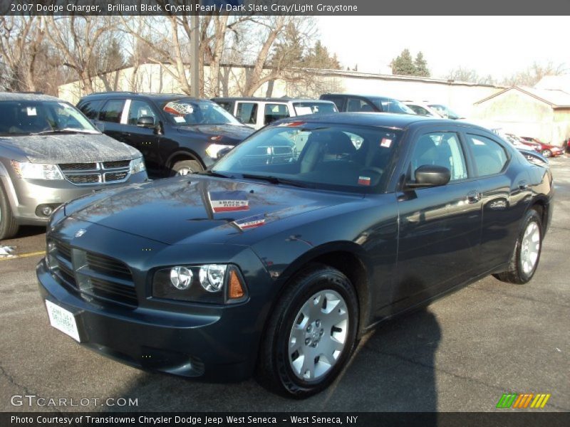 Brilliant Black Crystal Pearl / Dark Slate Gray/Light Graystone 2007 Dodge Charger
