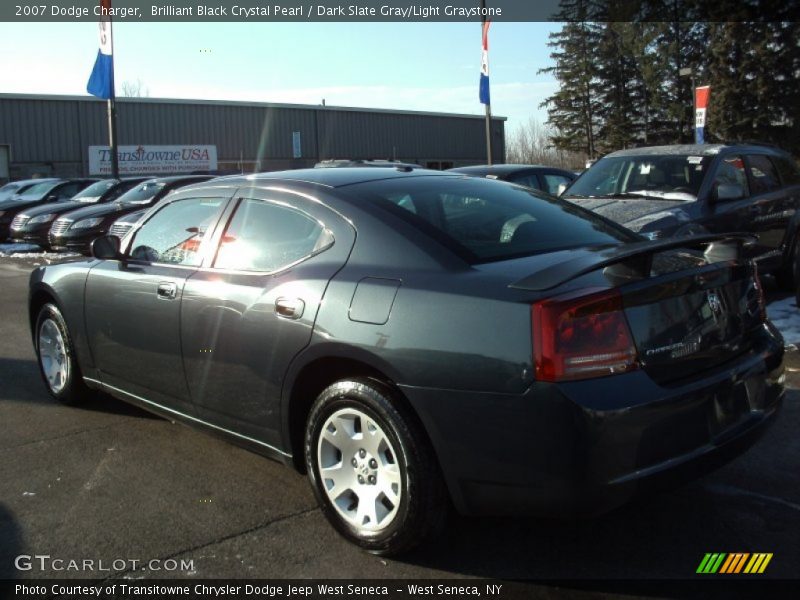 Brilliant Black Crystal Pearl / Dark Slate Gray/Light Graystone 2007 Dodge Charger