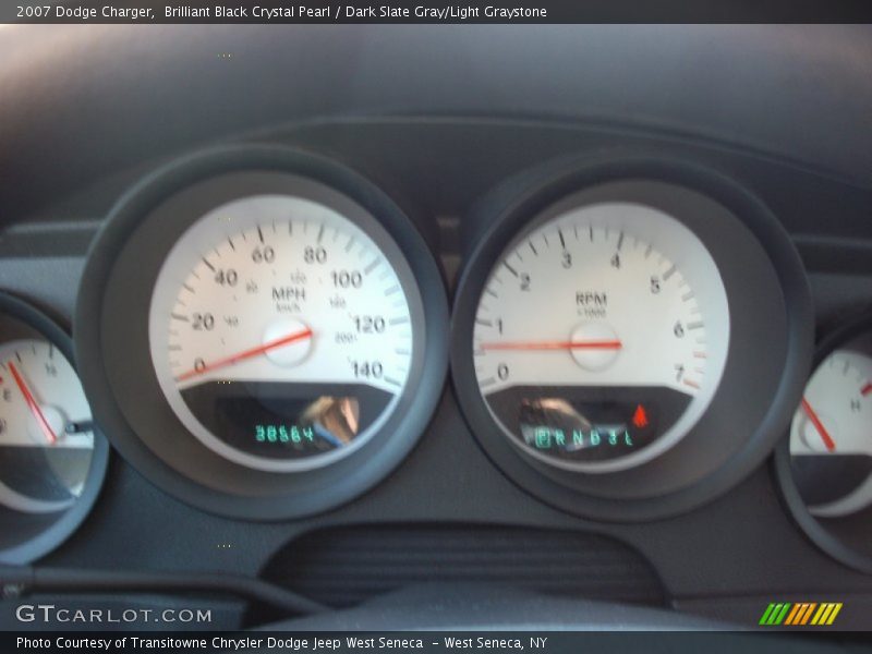 Brilliant Black Crystal Pearl / Dark Slate Gray/Light Graystone 2007 Dodge Charger