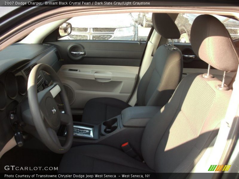 Brilliant Black Crystal Pearl / Dark Slate Gray/Light Graystone 2007 Dodge Charger