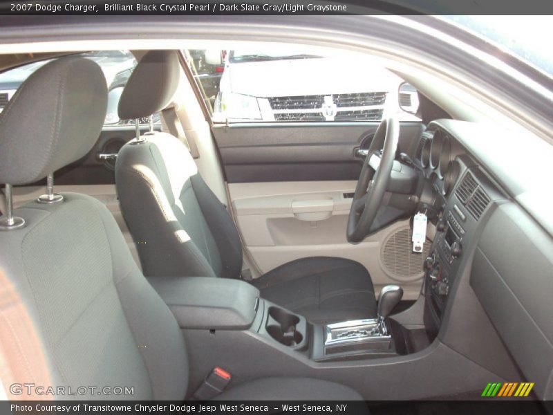 Brilliant Black Crystal Pearl / Dark Slate Gray/Light Graystone 2007 Dodge Charger