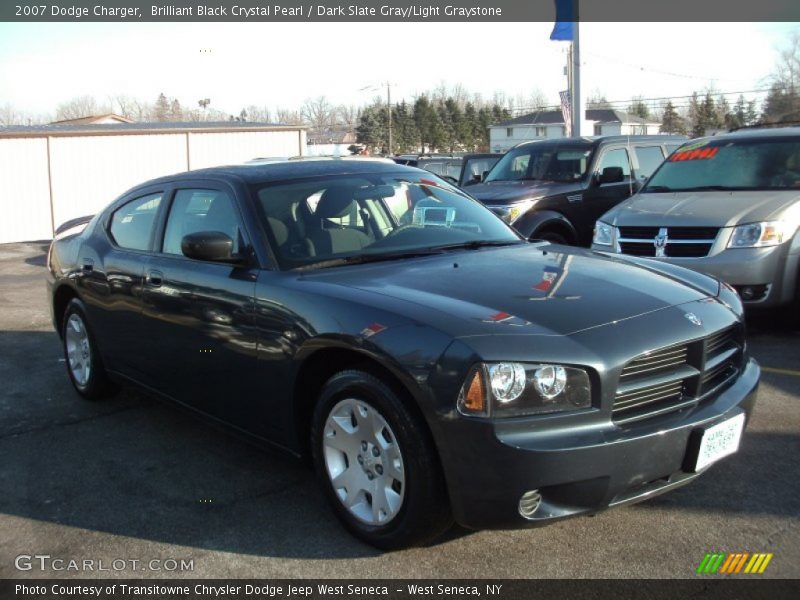 Brilliant Black Crystal Pearl / Dark Slate Gray/Light Graystone 2007 Dodge Charger