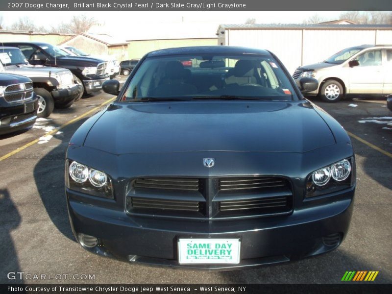 Brilliant Black Crystal Pearl / Dark Slate Gray/Light Graystone 2007 Dodge Charger