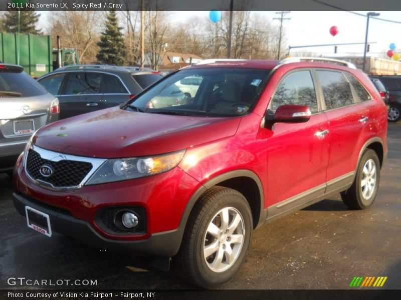 Spicy Red / Gray 2011 Kia Sorento LX