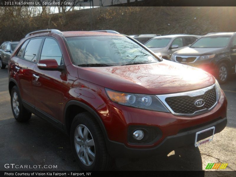 Spicy Red / Gray 2011 Kia Sorento LX