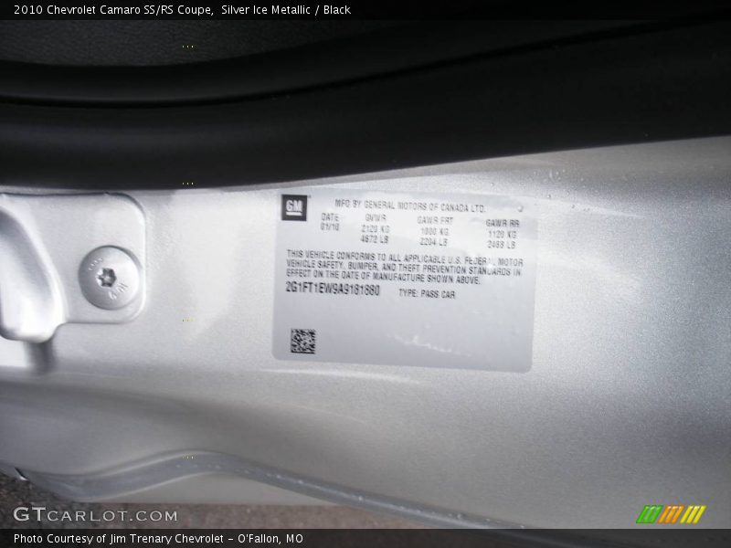 Silver Ice Metallic / Black 2010 Chevrolet Camaro SS/RS Coupe
