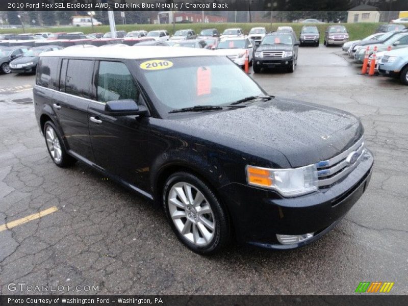 Dark Ink Blue Metallic / Charcoal Black 2010 Ford Flex SEL EcoBoost AWD