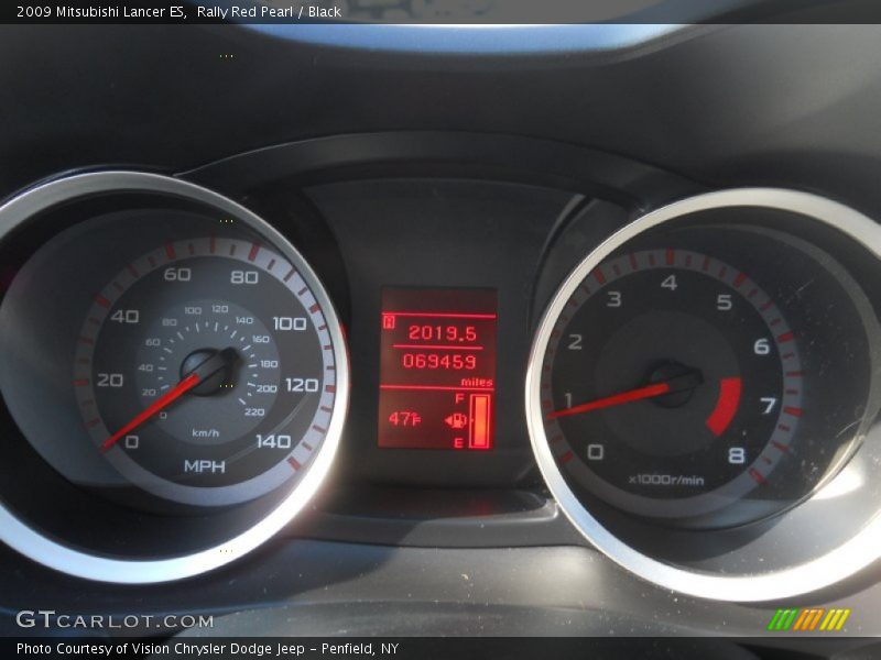Rally Red Pearl / Black 2009 Mitsubishi Lancer ES