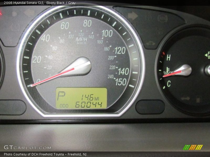 Ebony Black / Gray 2008 Hyundai Sonata GLS