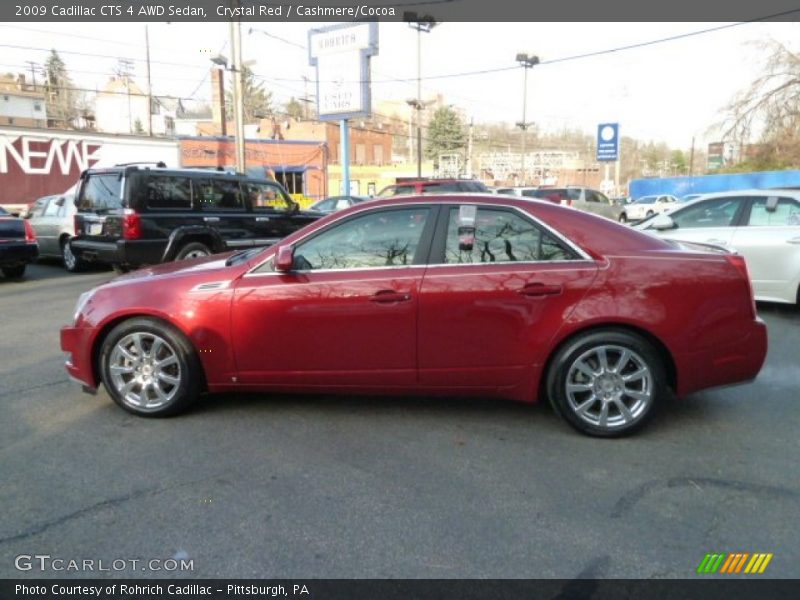 Crystal Red / Cashmere/Cocoa 2009 Cadillac CTS 4 AWD Sedan