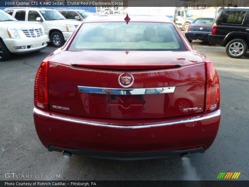Crystal Red / Cashmere/Cocoa 2009 Cadillac CTS 4 AWD Sedan