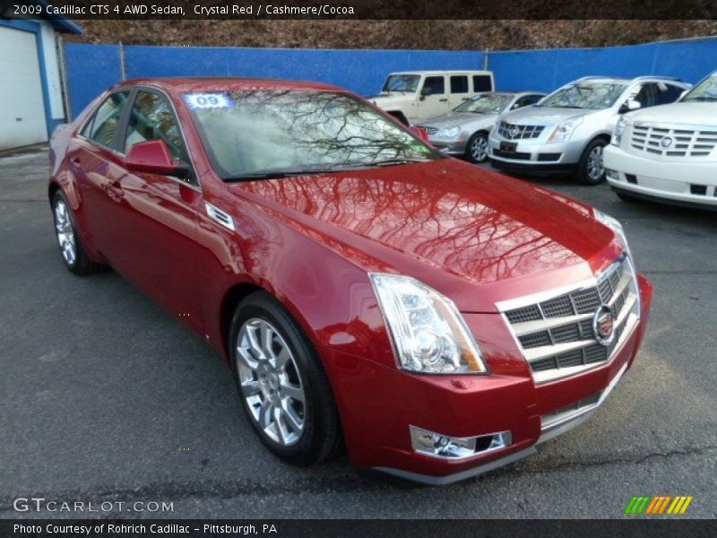 Crystal Red / Cashmere/Cocoa 2009 Cadillac CTS 4 AWD Sedan