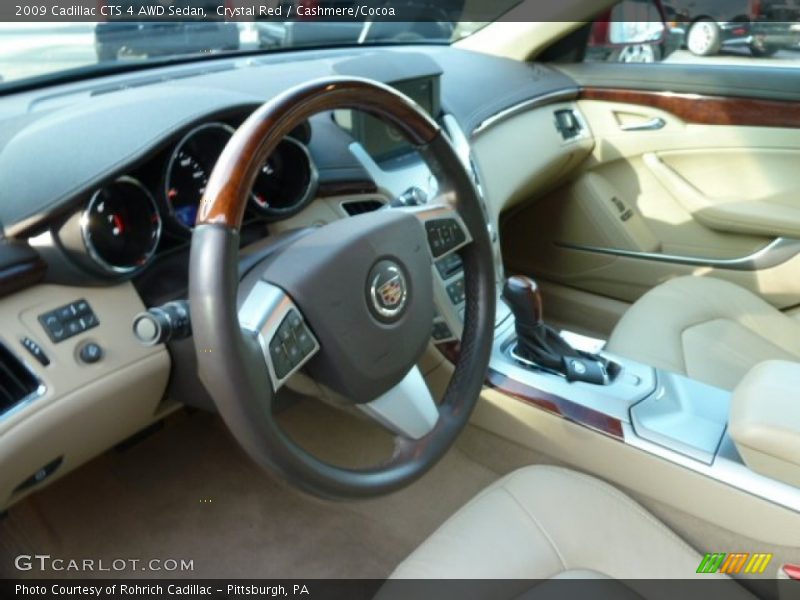 Crystal Red / Cashmere/Cocoa 2009 Cadillac CTS 4 AWD Sedan