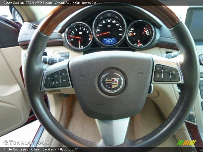Crystal Red / Cashmere/Cocoa 2009 Cadillac CTS 4 AWD Sedan