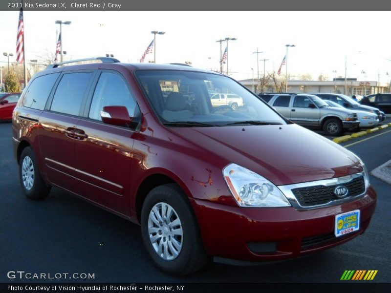 Claret Red / Gray 2011 Kia Sedona LX