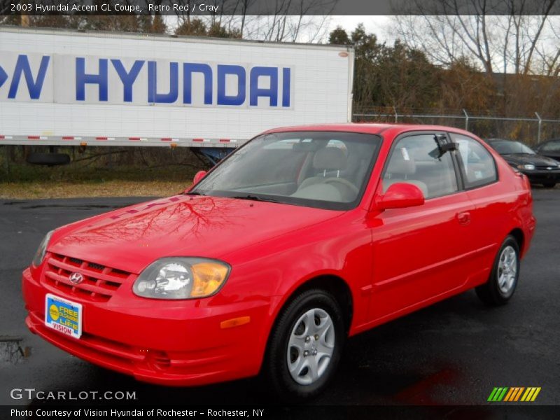 Retro Red / Gray 2003 Hyundai Accent GL Coupe
