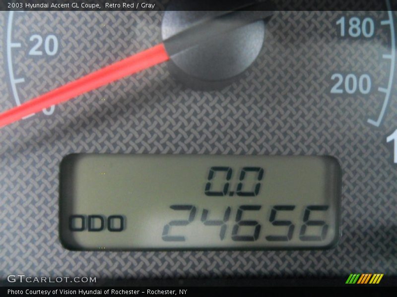 Retro Red / Gray 2003 Hyundai Accent GL Coupe