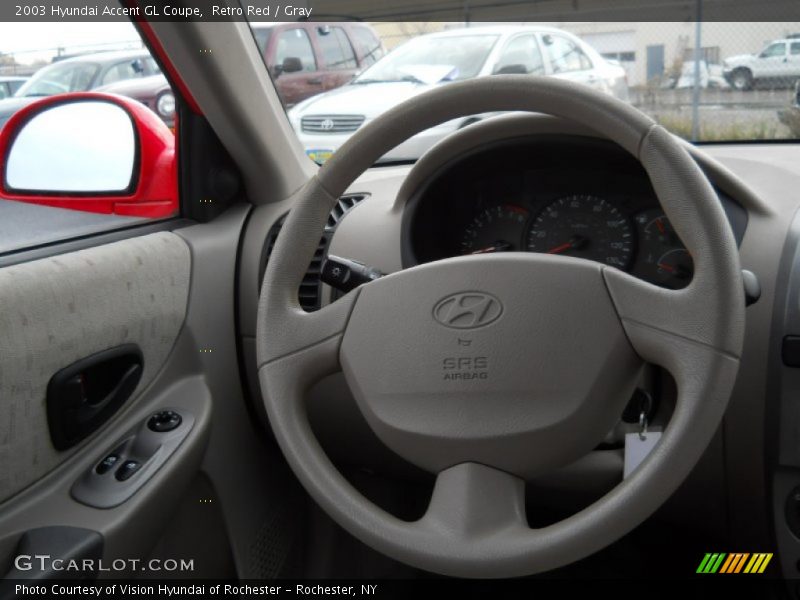 Retro Red / Gray 2003 Hyundai Accent GL Coupe