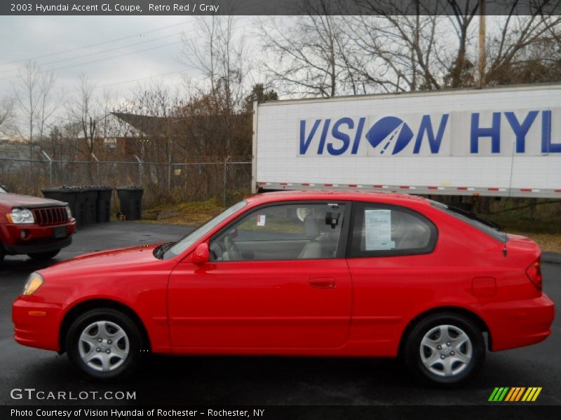 Retro Red / Gray 2003 Hyundai Accent GL Coupe