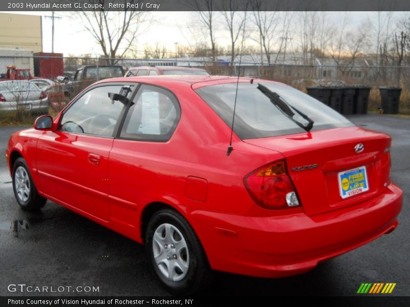 Retro Red / Gray 2003 Hyundai Accent GL Coupe