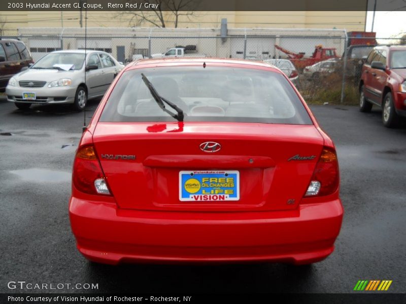 Retro Red / Gray 2003 Hyundai Accent GL Coupe