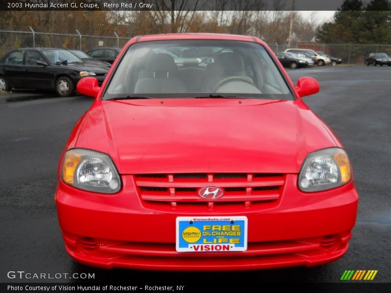 Retro Red / Gray 2003 Hyundai Accent GL Coupe