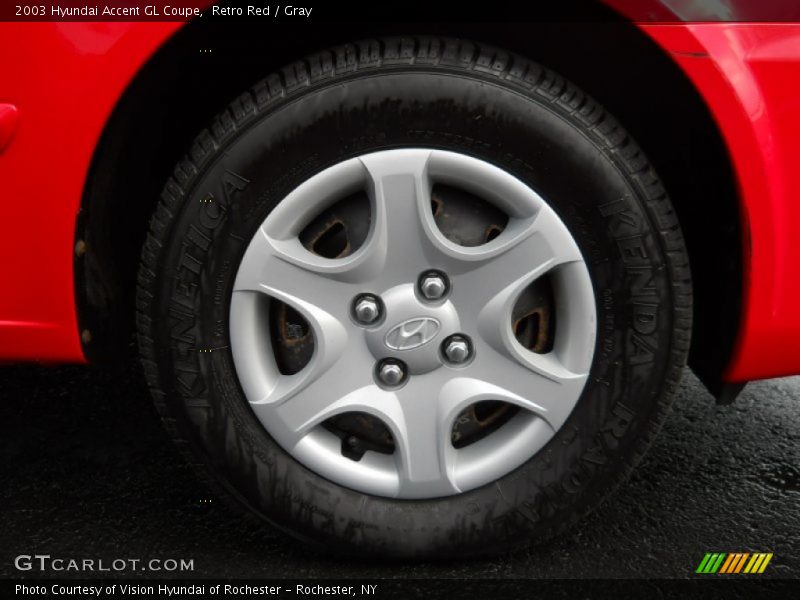 Retro Red / Gray 2003 Hyundai Accent GL Coupe