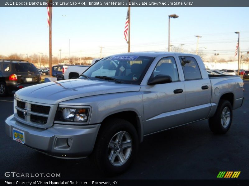 Bright Silver Metallic / Dark Slate Gray/Medium Slate Gray 2011 Dodge Dakota Big Horn Crew Cab 4x4