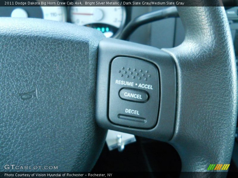 Bright Silver Metallic / Dark Slate Gray/Medium Slate Gray 2011 Dodge Dakota Big Horn Crew Cab 4x4