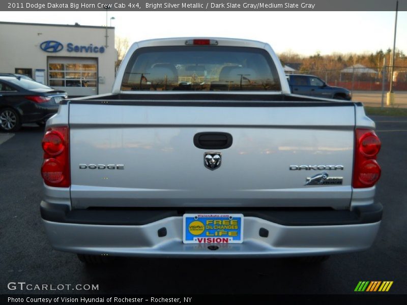 Bright Silver Metallic / Dark Slate Gray/Medium Slate Gray 2011 Dodge Dakota Big Horn Crew Cab 4x4