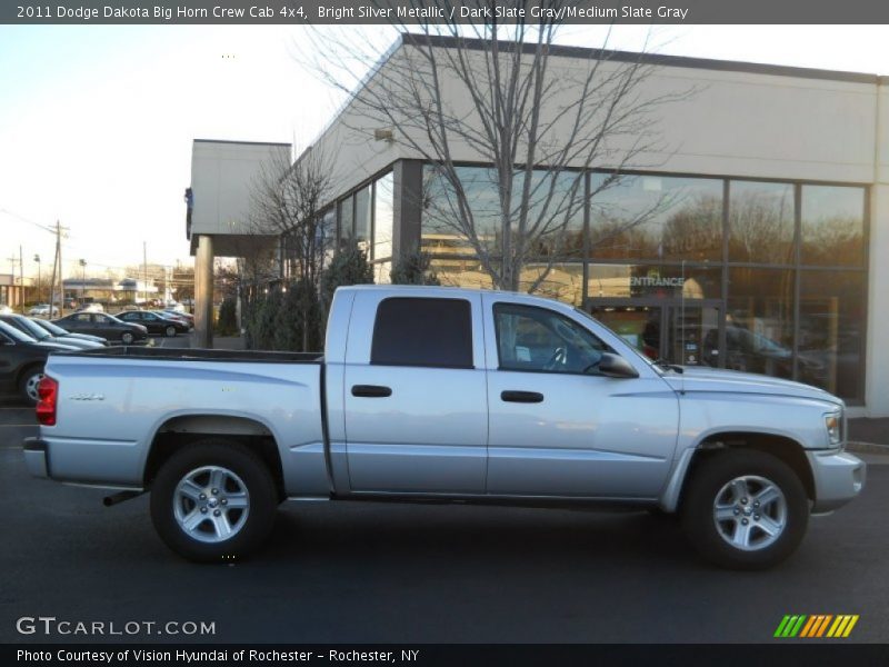 Bright Silver Metallic / Dark Slate Gray/Medium Slate Gray 2011 Dodge Dakota Big Horn Crew Cab 4x4
