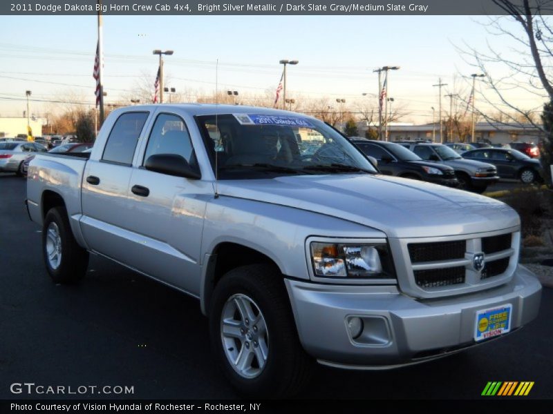 Bright Silver Metallic / Dark Slate Gray/Medium Slate Gray 2011 Dodge Dakota Big Horn Crew Cab 4x4