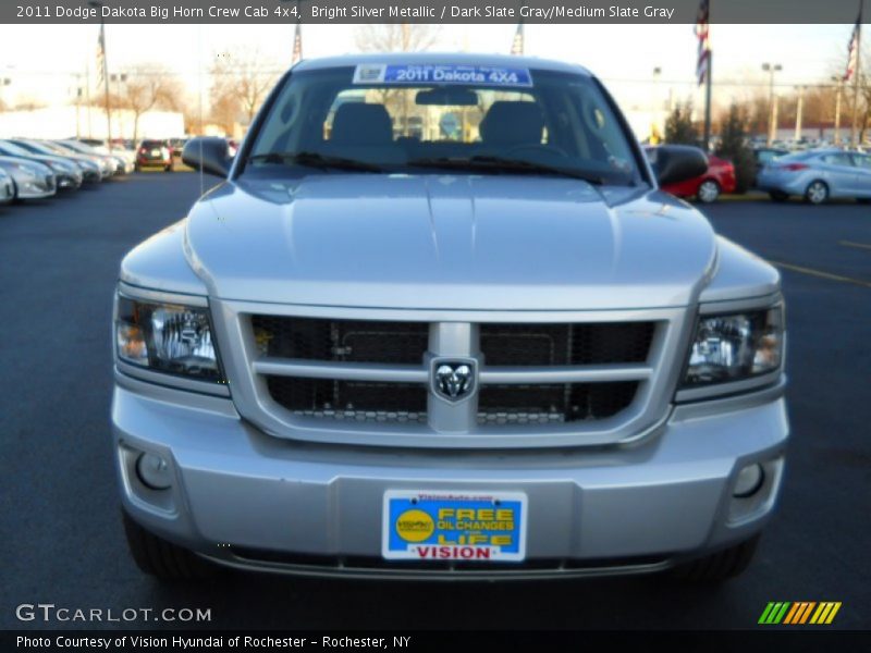 Bright Silver Metallic / Dark Slate Gray/Medium Slate Gray 2011 Dodge Dakota Big Horn Crew Cab 4x4