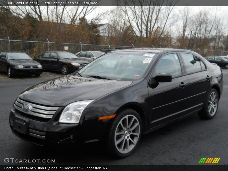 Black Ebony / Charcoal Black/Red 2008 Ford Fusion SE