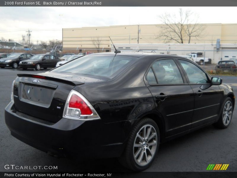 Black Ebony / Charcoal Black/Red 2008 Ford Fusion SE
