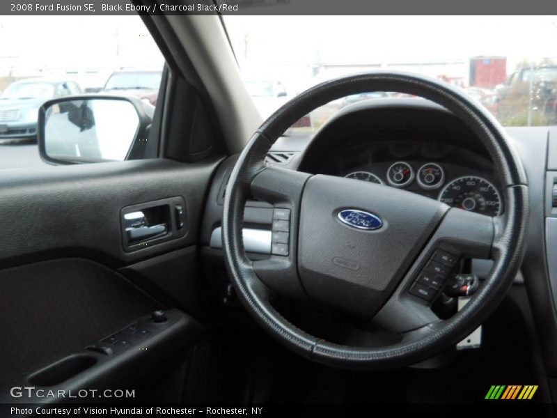 Black Ebony / Charcoal Black/Red 2008 Ford Fusion SE