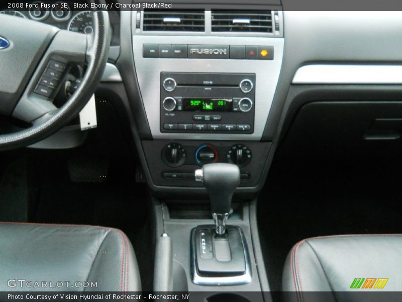 Black Ebony / Charcoal Black/Red 2008 Ford Fusion SE